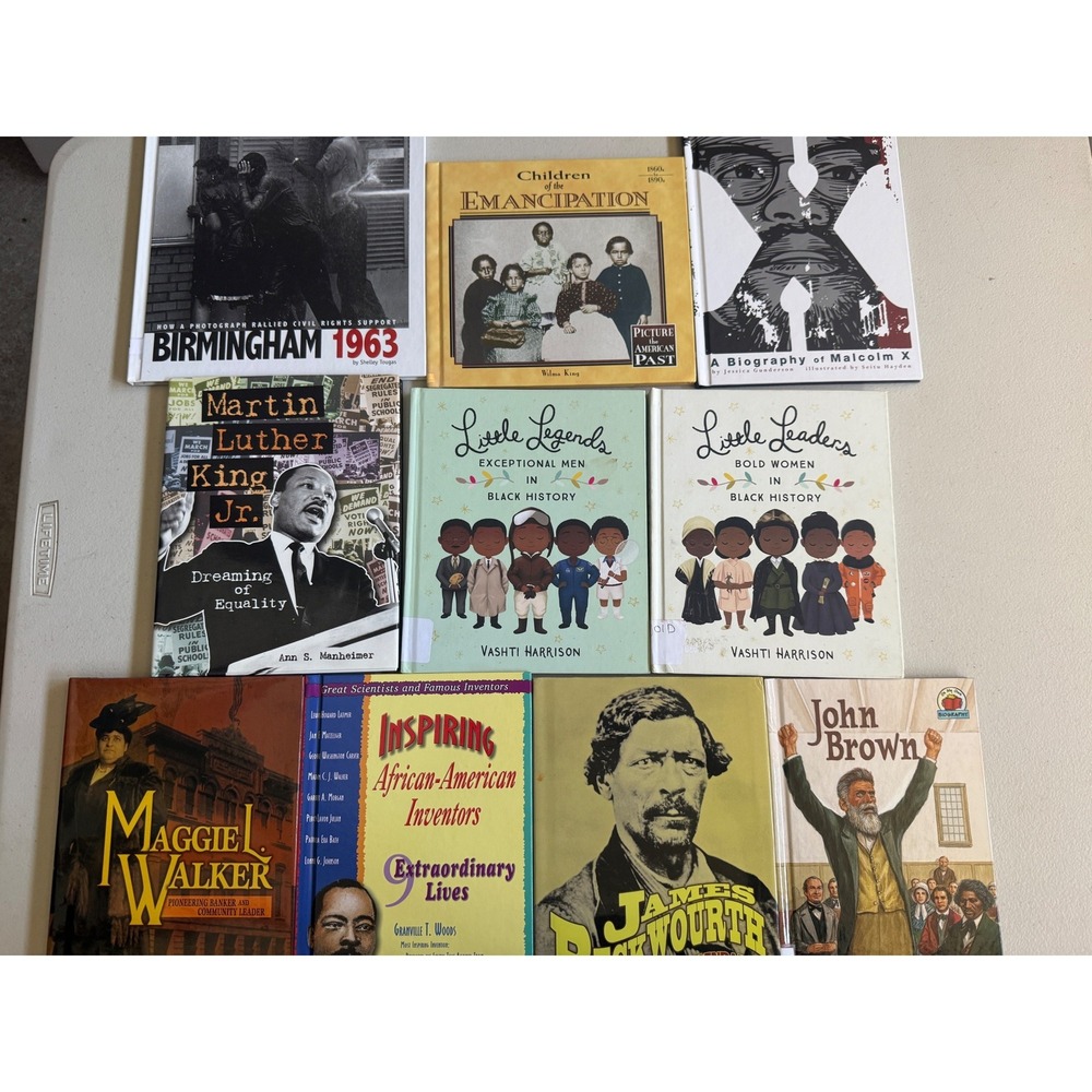 Black‎ History Book Lot 9 Little Leaders Legends Malcolm X MLK Birmingham 1963